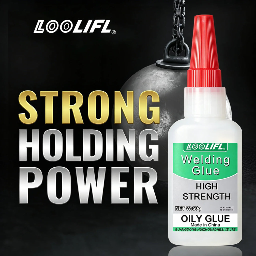 5PCS LOOLIFL 5g High Strength Oily Welding Glue, Instant Cyanoacrylate Adhesive for Wood Furniture, Metal, Plastic, Crafts, Woodworking, Ceramic, Leather, Shoe Sole, Glass, Pottery, Universal Fast Repair Glue