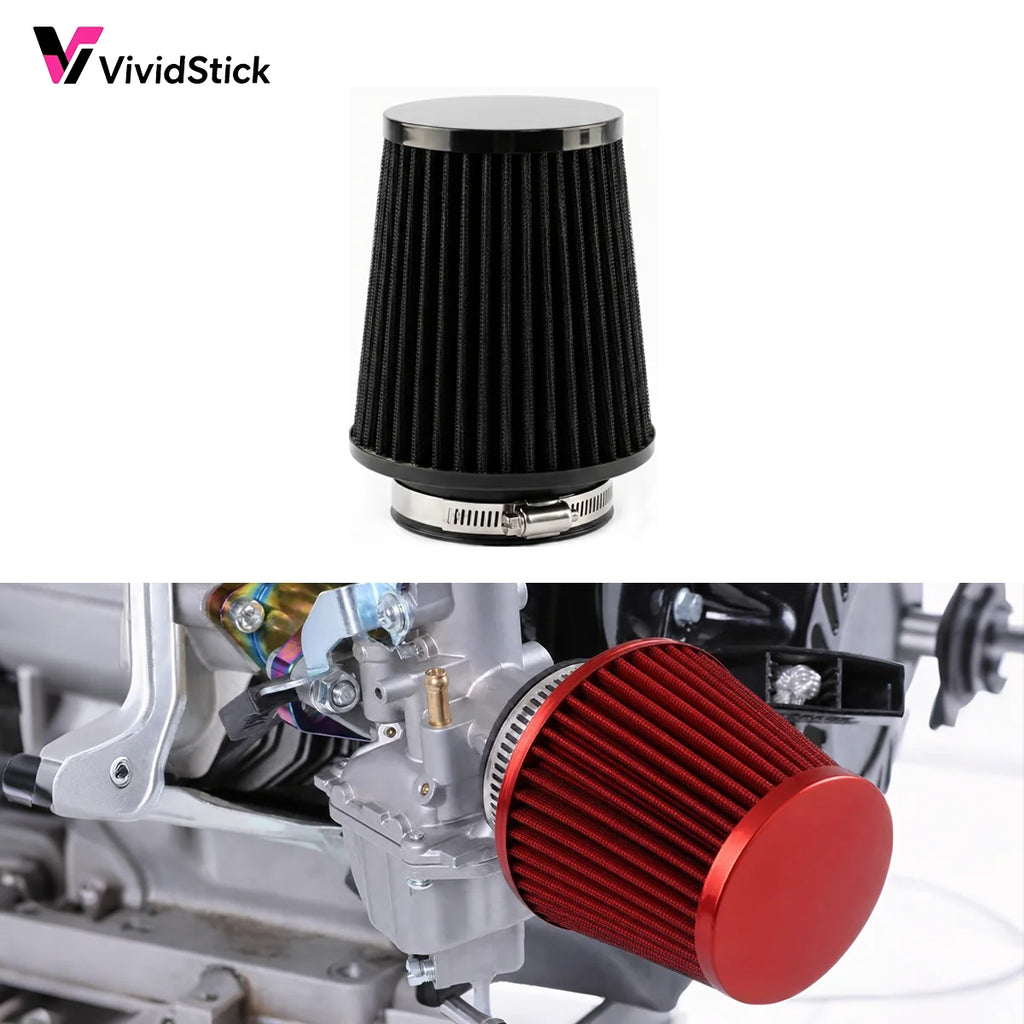 1pc Durable 76mm 3" Universal Car Air Filter High Flow Reusable Cotton Gauze Intake Filter For Motorcycle Automobile Modificatio
