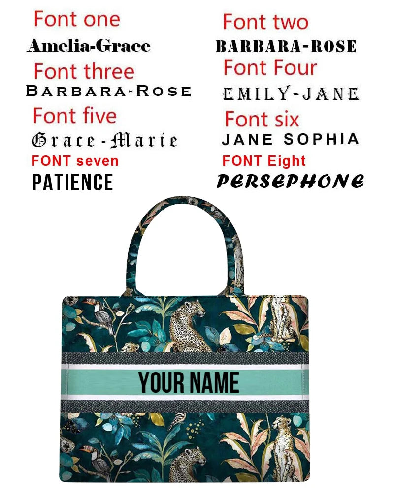2026 New Personalized Custom Women's Tote Bag, Canvas Printed Handbag, Large Capacity Beach Bag