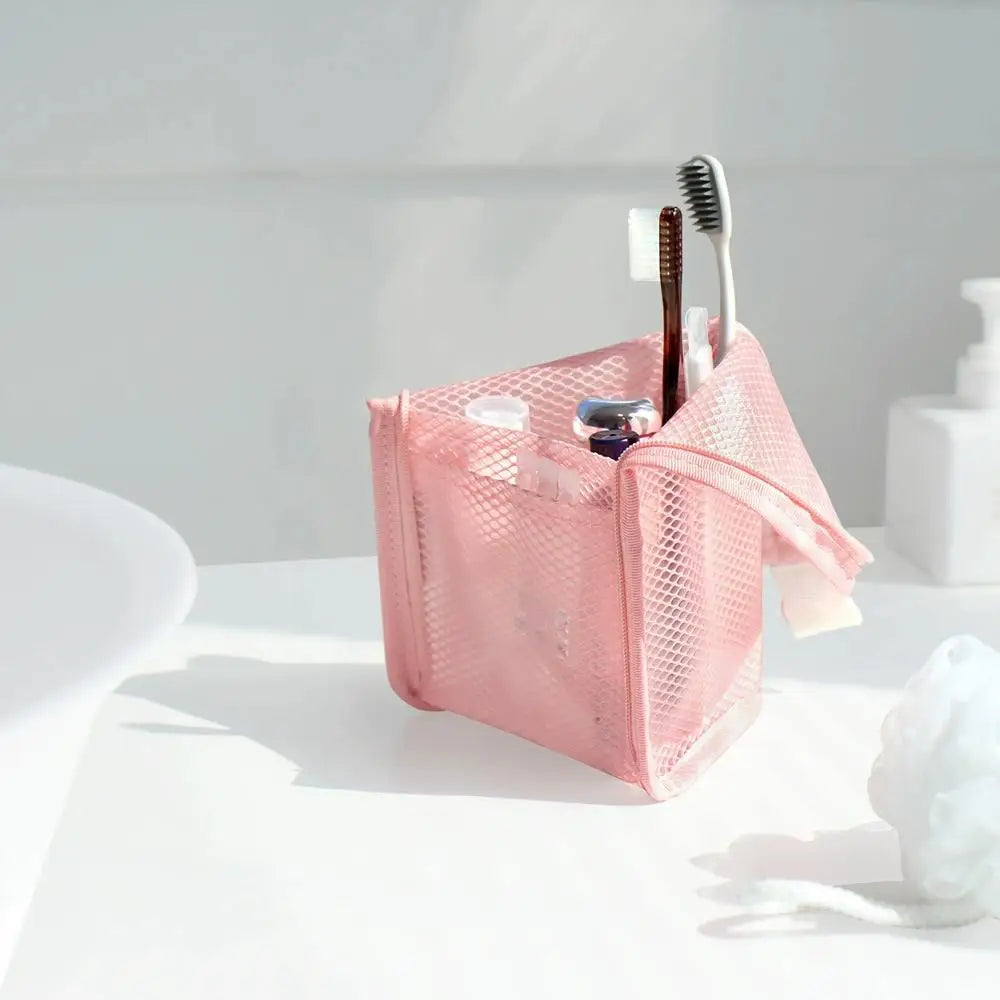 Portable Standing Toiletry Bag Large Capacity Waterproof EVA Makeup Brush Storage Box Stand Up Cosmetic Organizer For Travel