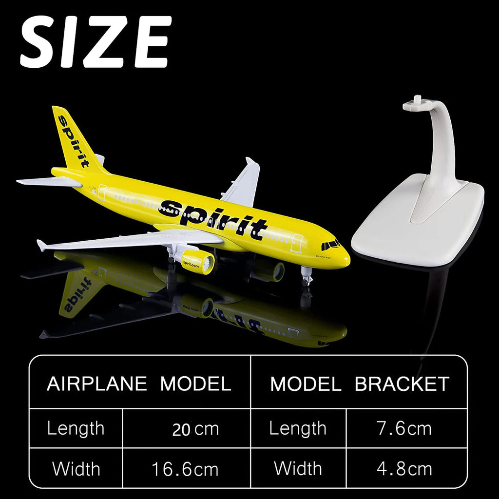 1:300 Scale 20cm American Spirit A320 Model Plane Alloy Diecast Airplane Model Aircraft Kits for Collection