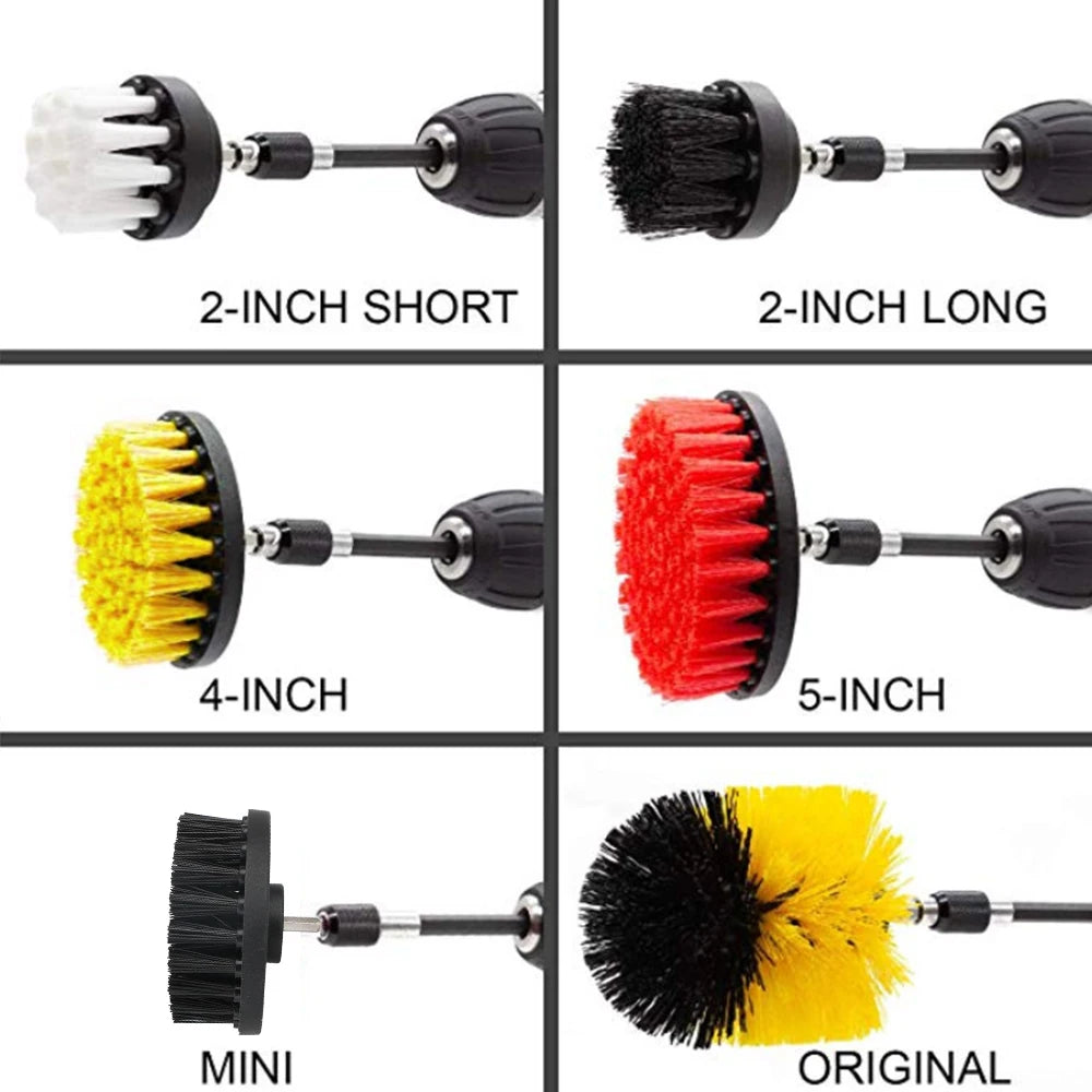 For Car Kitchen Bathroom Power Scrubber Electric Drill Brushes Multipurpose 22 Pieces Cleaning Tools Scrub Pads
