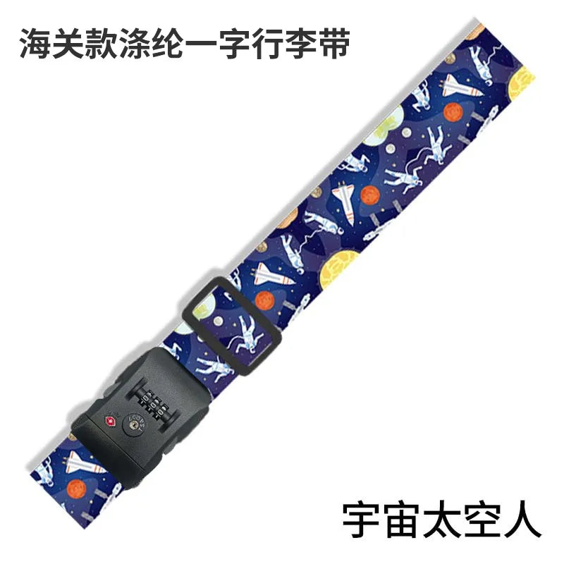 Luggage Straps for 22-28 inch Suitcases TSA Approved Combination Lock Adjustable Suitcase Packing Belt Abroad Binding Straps