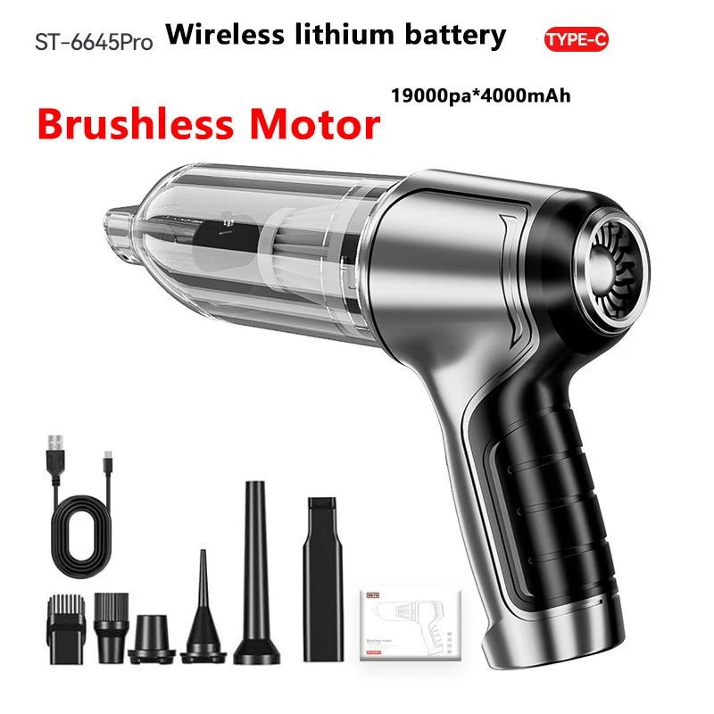 Customizable Car Wireless Vacuum Cleaner Strong Suction Handheld Wet Dry Auto Vacuum Home & Car Dual Use Mini Home Appliance