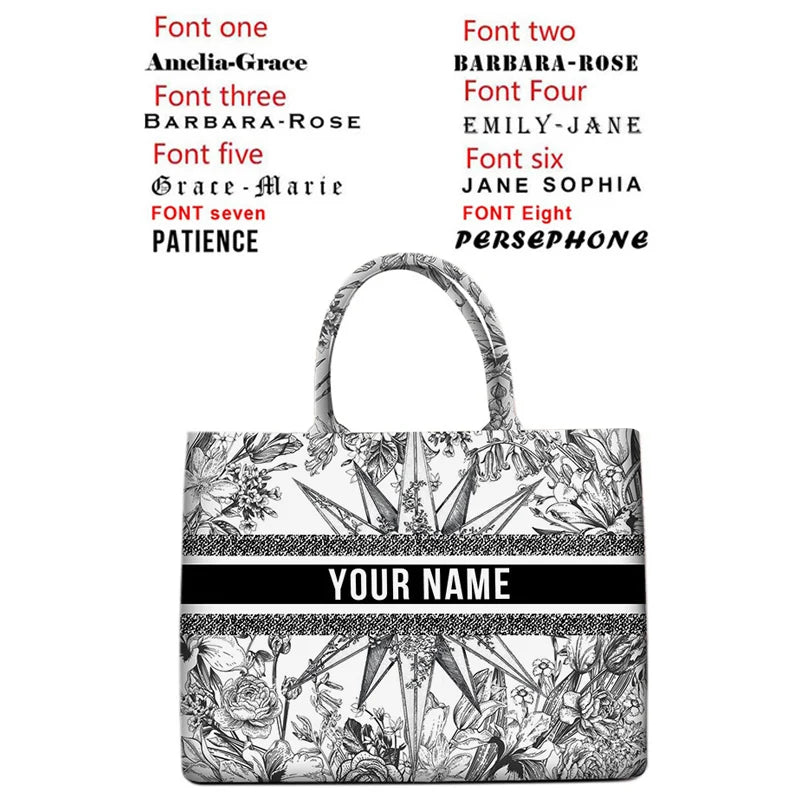 2026 New Personalized Custom Women's Tote Bag, Canvas Printed Handbag, Large Capacity Beach Bag