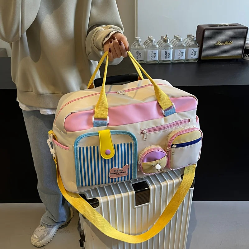 Women Dopamine Travel Luggage Bag Lightweight Carry on Storage Bag for Short Business Trip Gym Yoga Swimming Travel Duffle Bag