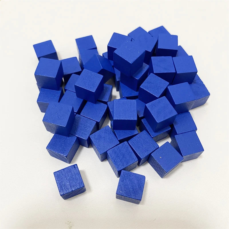 100Pcs/lots 10mm Wood Cubes Colorful Dice Chess Pieces Right Angle For Token Puzzle Board Games Early Education