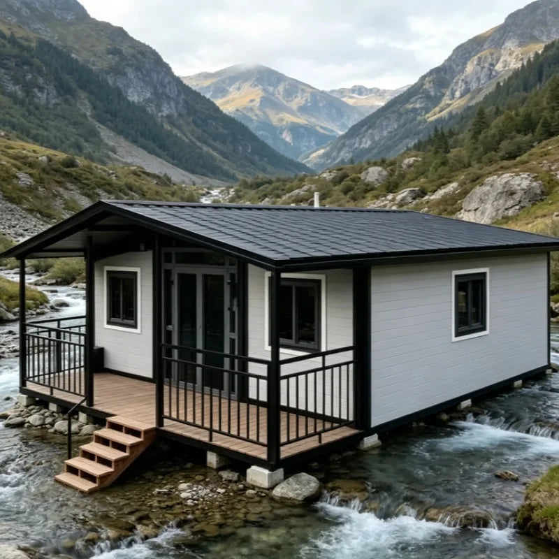 Customized Prefab Concrete House Hurricane Proof Cheap Prefabricated Portable House 2 Bed Room Expandable Container Home