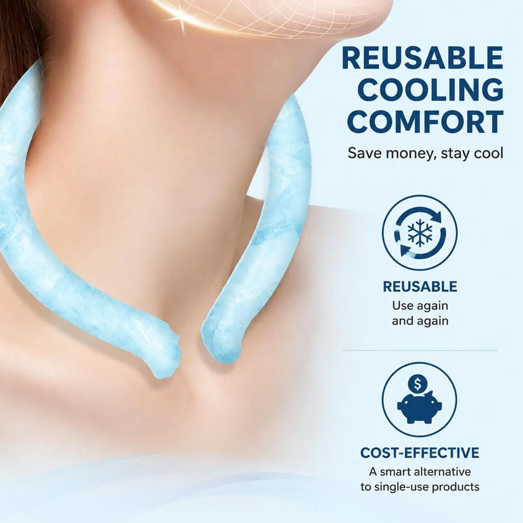 Outdoor Summer Neck Cooling Tube Wraps Ice Ring Neck Cooler Reusable Cooling Tool For Camping Hiking Cycling Running Fishing