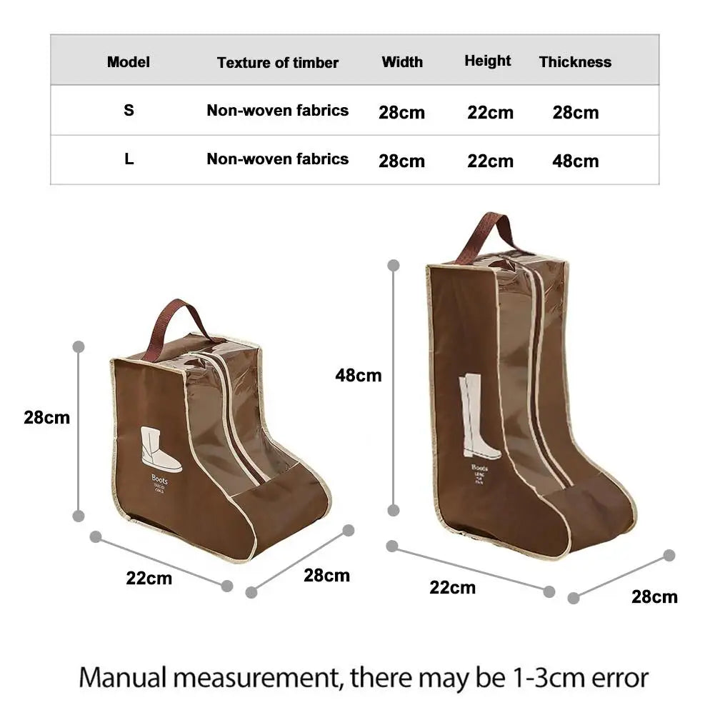 New Waterproof Boots Storage Bag Shoe Storage Bag Home Handheld Non Woven Visual Shoe Cover Dust Boots Short Boots Cover