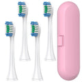Toothbrush Travel Container & 4 Pack Professional Replacement Brush Heads Compatible with Philips Sonicare Electric Toothbrushes