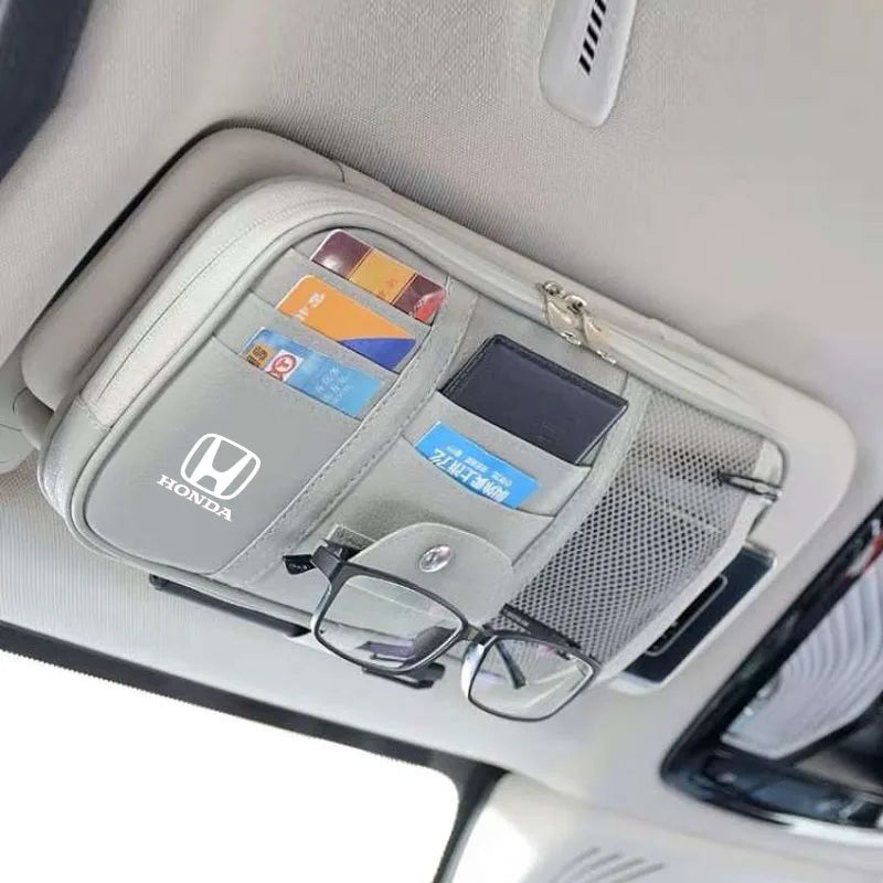 Car sunshade storage clip card glasses storage card bag easy to take For Honda Civic Accord Fit Jazz Pilot Odyssey City HR-V