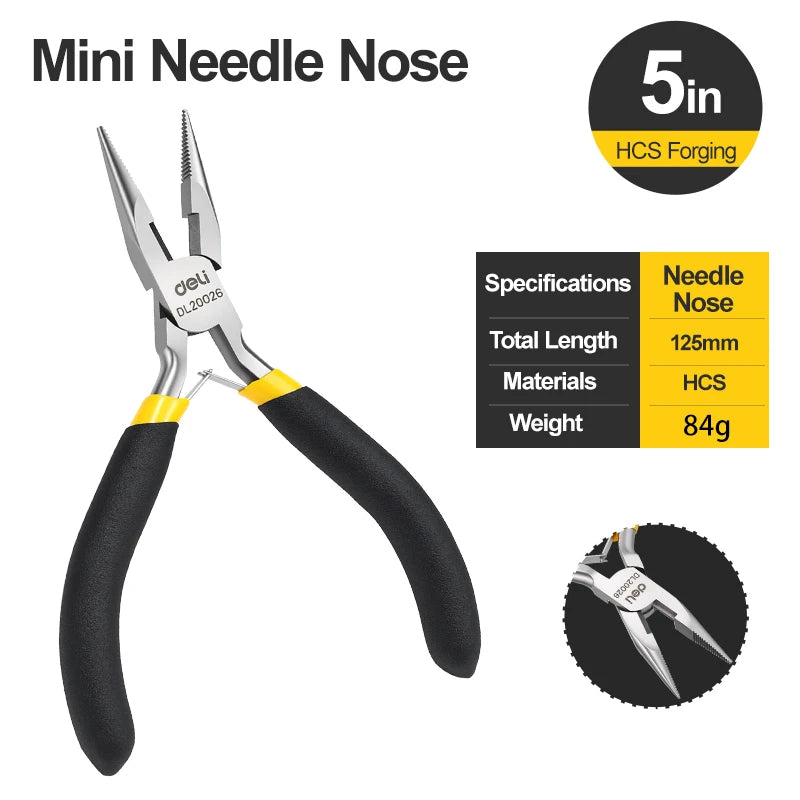 Precision Mini Pliers Set High Carbon Steel 7-Piece Wire Cutter Needle Nose Jewelry Model Assembly Electronics Repair Tool