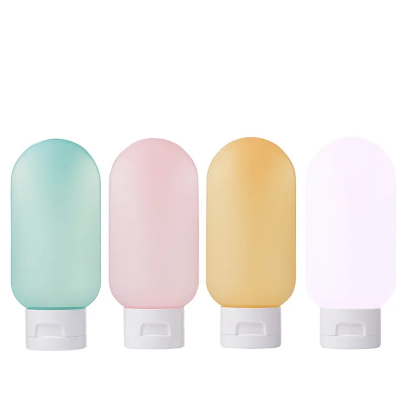 60ml/Set Silicone Travel Multicolour Cosmetic Bottles Empty Container Leakproof Refillable Bottle For Shampoo Conditioner Lotion