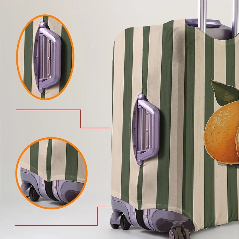 Citrus pattern luggage protection cover, suitable for 18-32 inch luggage covers, luggage handle gloves, travel accessories