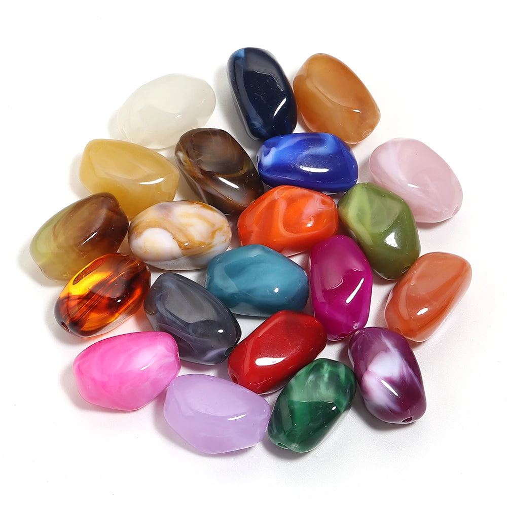 20pcs 12x21mm Irregularity Acrylic Beads Spacer Loose Beads For Jewelry Making DIY Bracelet Earrings Accessories