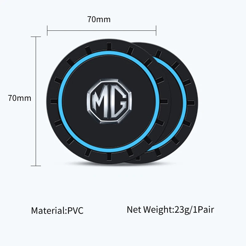 Car Cup Mat Silicone Coaster Non-Slip Waterproof Slot Pads For Morris Garages MG 3 5 6 7 HS ZS GS Hector TF GT ZR RX5 RX8 550