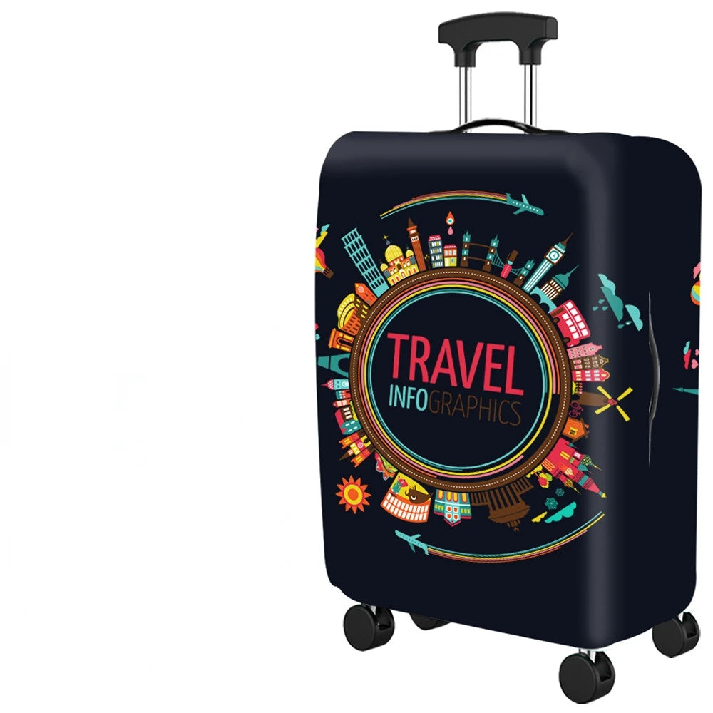 Popular Luggage Protective Cover Elastic Cloth Thickened Dust-proof Trolley Suitcase Cover Travel Accessories For 18-30Inch Case