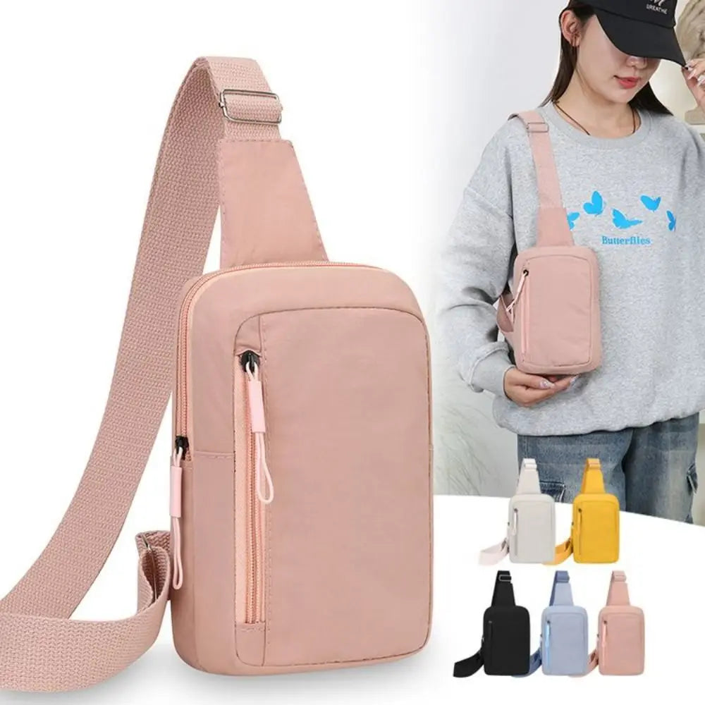 Oxford Cloth Women's Chest Bags Black Yellow White Blue Multifunctional Waist Bag Multi-compartment Purse Sports Chest Bag