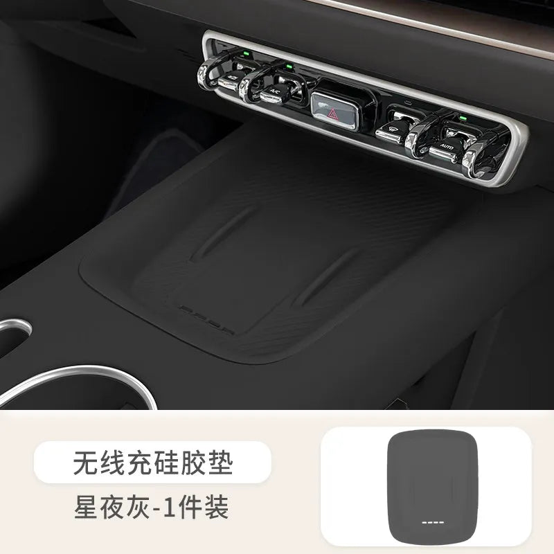 For 2026 GWM ORA 5 Dawn White Armrest Storage Box Under Console Organizer Cup Holder Phone Slot Storage Tray Interior Accessory