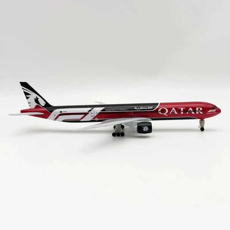 New 20cm Qatar B777-300 Toy Airplane Model Metal Diecast Airplane Model Kit with Stand＆wheel For Display Collection or Gift