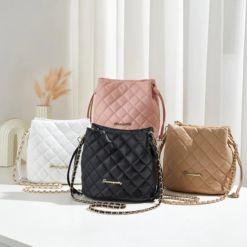 Ladies Large-Capacity Multi-Functional PU Leather Crossbody Bag Durable Commuting Single-Shoulder Handbag