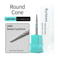 HYTOOS Round Cone Diamond Cut Pro Nail Drill Bits Chrome Russian Cuticle Bit for Electric Nail Drill Dead Skin Cleaner Prep Tool