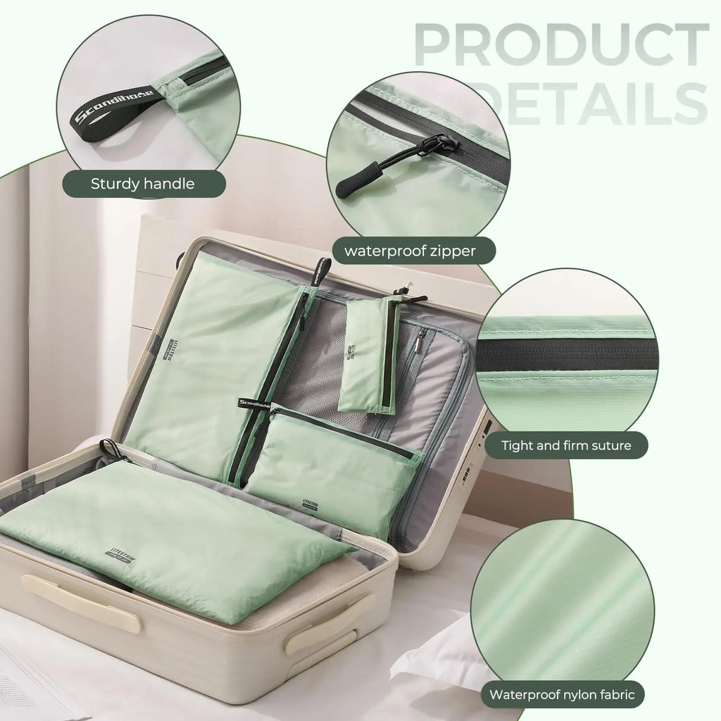 Waterproof Travel Storage Bags Set Lightweight Nylon Packing Cubes Pouch Luggage Organizer Clothes Toiletry Makeup Bag