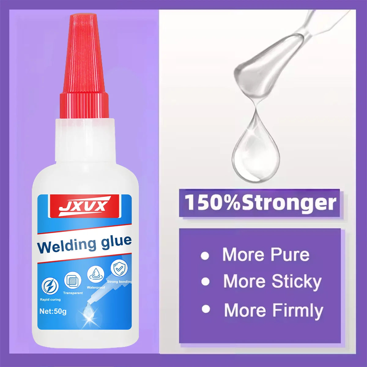 Large capacity 50 g Nail glue for pressing nails for nail tips Acrylic nail glue Super strong long-lasting nail glue for nail salons, Multi-purpose adhesive, superglue