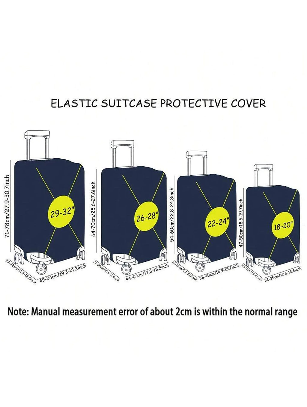 Orange block contrasting luggage protection cover, suitable for 18-32 inch luggage covers, luggage handle gloves, travel accesso