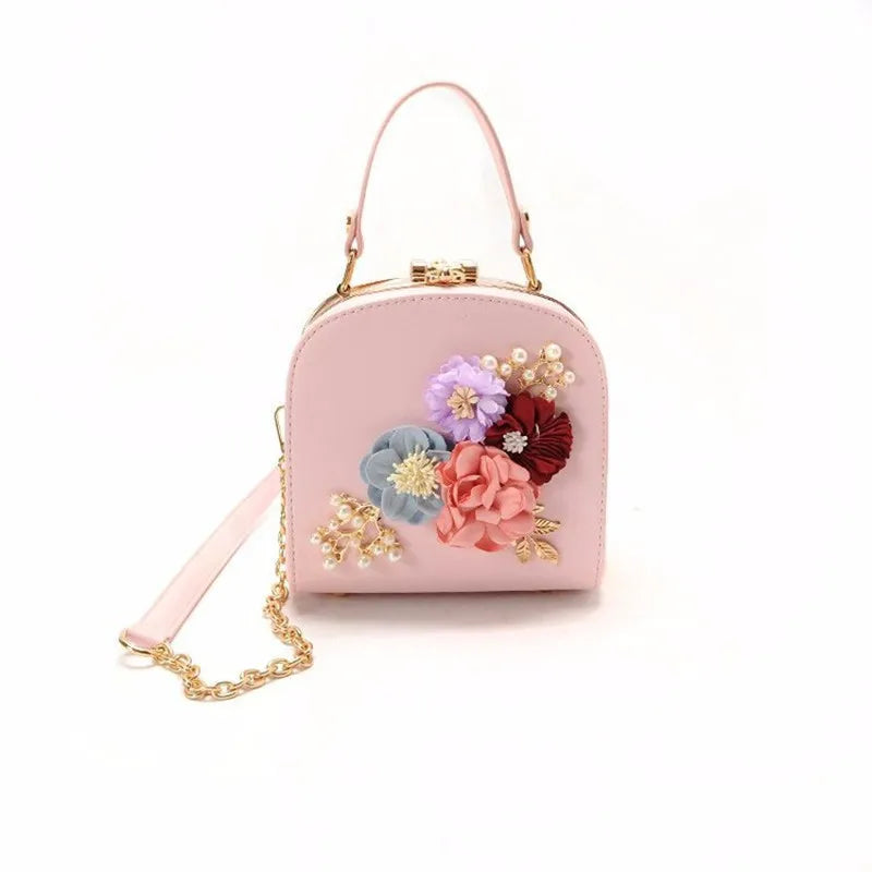 2025 Metal Clip Small Square Bag New Fashion Dinner Flower Shoulder Diagonal Handbag Bags Shoulder Bags