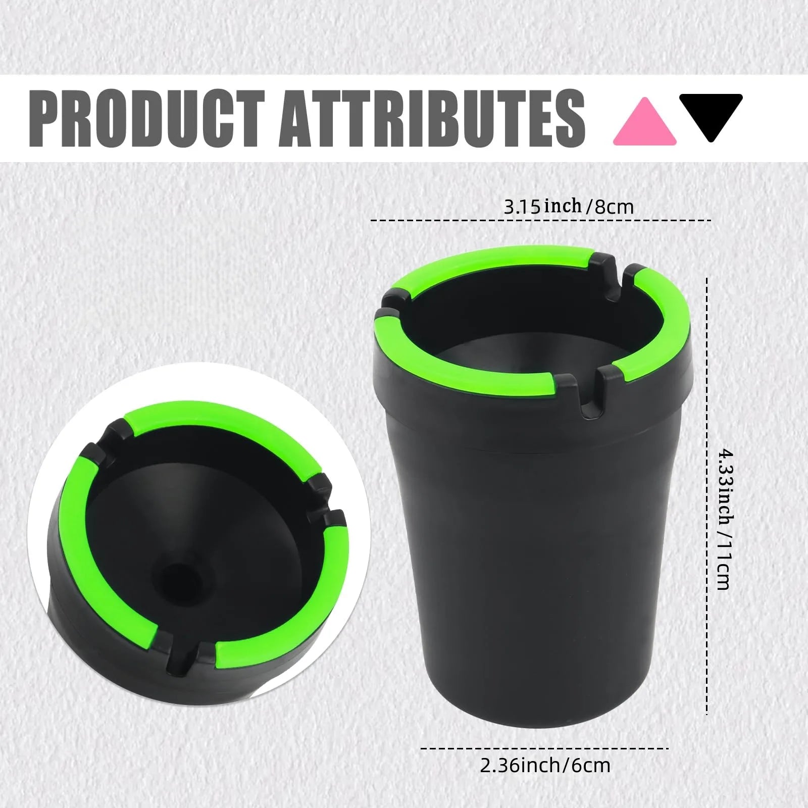 Universal Multifunctional Portable Car Ashtray with Lid, Smokeless Smell-Proof Cup Holder Ashtray for Auto Interior Accessories