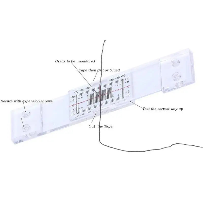 Accurate Crack Monitoring Record Tool Crack Measuring Ruler for Monitoring Wall Deformation Building Wall Standard Crack Monitor