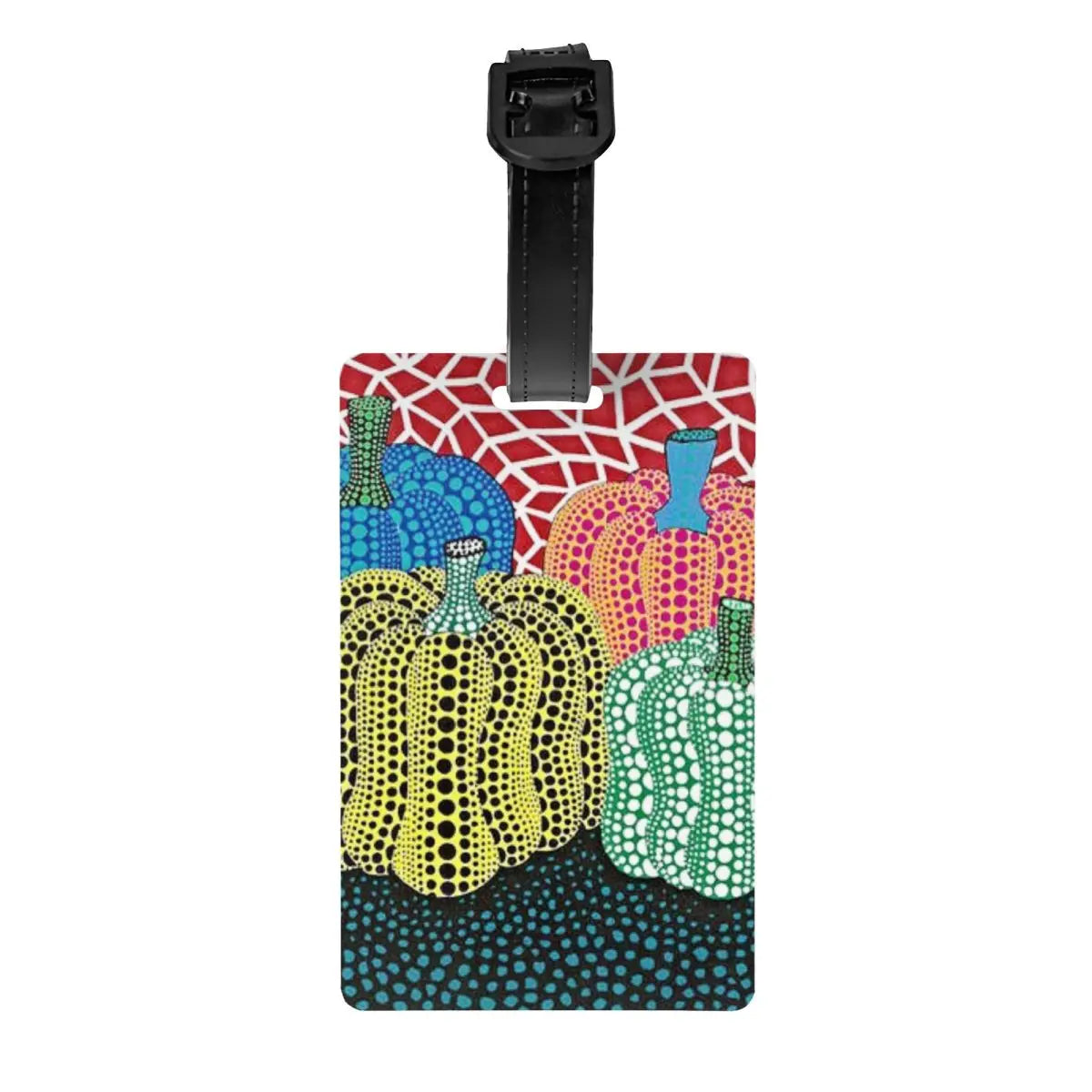Custom Yayoi Kusama Abstract Painting Luggage Tag Privacy Protection Baggage Tags Travel Bag Labels Suitcase