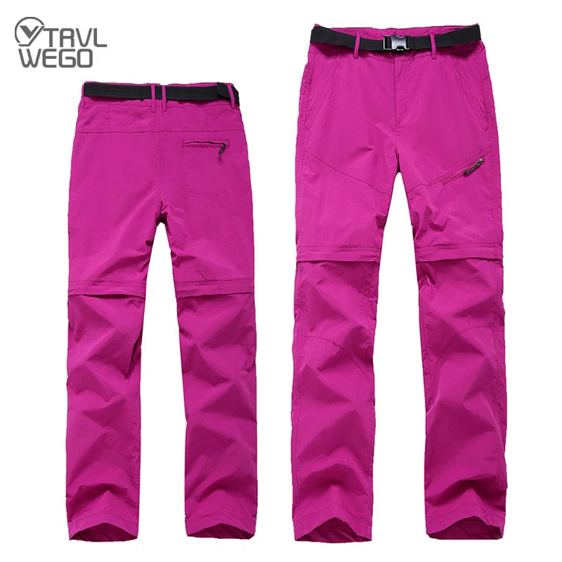 TRVLWEGO Camping Hiking Pants Women Summer Outdoor Quick Dry Removable Mosquito Control Climbing Trekking Hunting Trousers