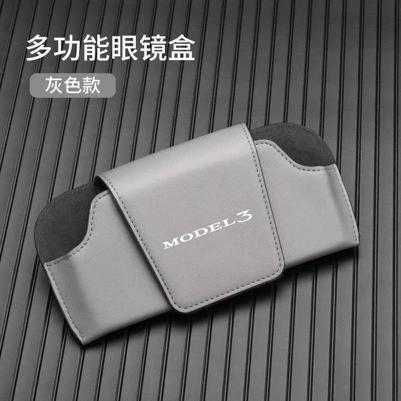 Car Sun Visor Leather Auto Sunglasses Clip Glasses Holder case Storage for Tesla modelY model3 modelX modelS model 3 X S Y