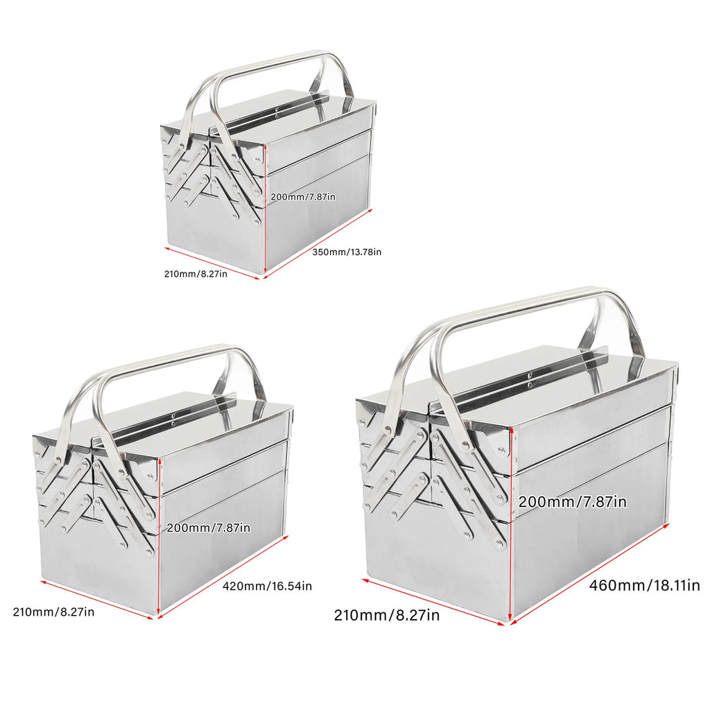 Cantilever Tool Box Organizer Portable Retractable Martensiti Stainless Steel Safe Metal Cantilever Tool Box for Workshops