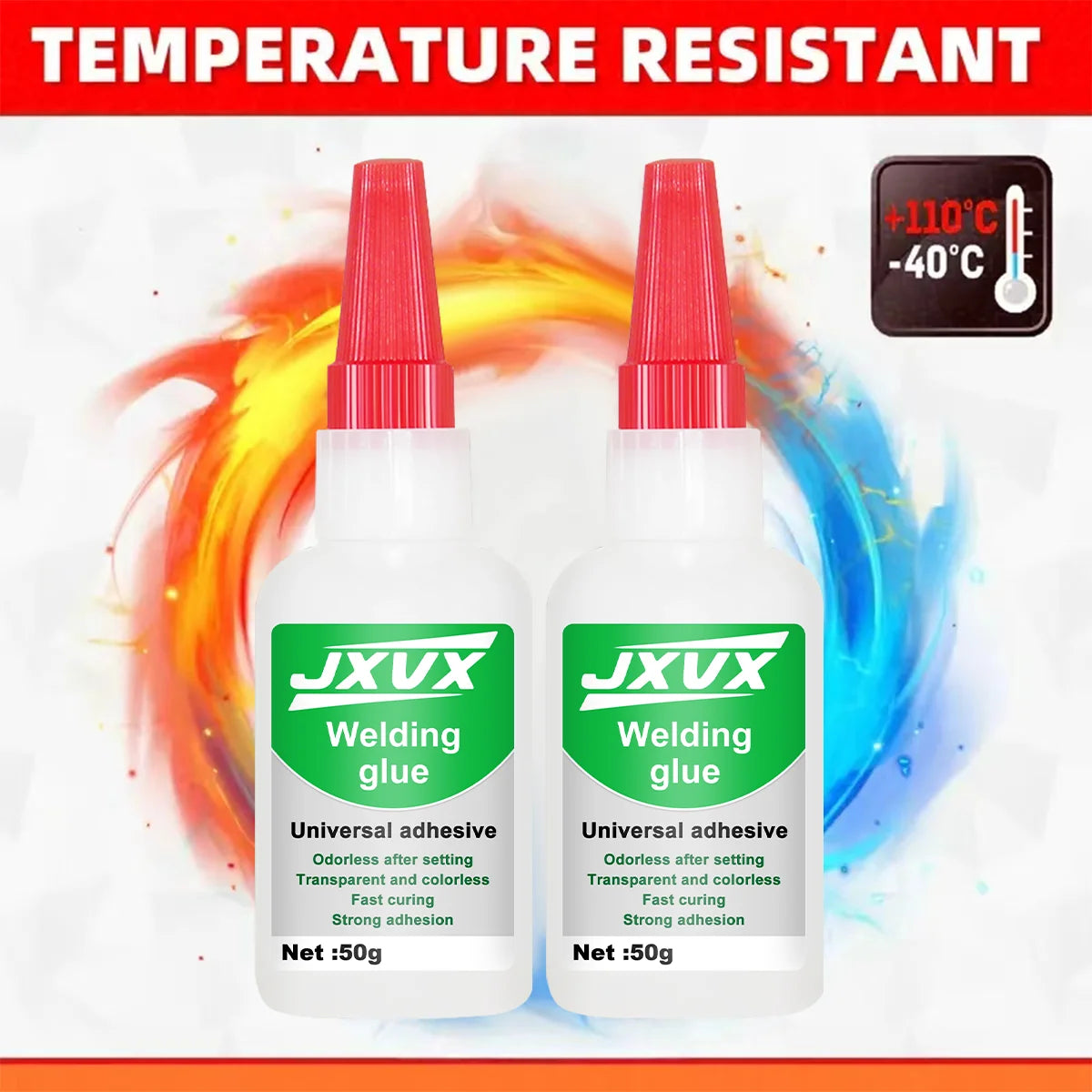 JXVX 50g Super Welding High Strength Oily Glue All-Purpose Liquid Glue extra strong Glue Tool 20g - Fast Drying Clear CA Glue.