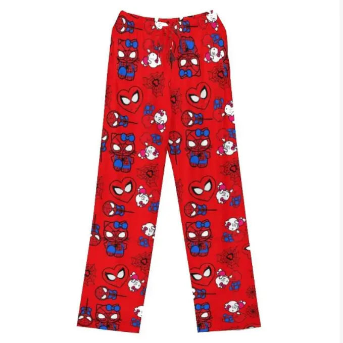 New Autumn Winter Flannel Popular Hello Kitty Pajama Pants Thickened Velvet Warm Casual Cartoon Home Pants Casual Comfortable