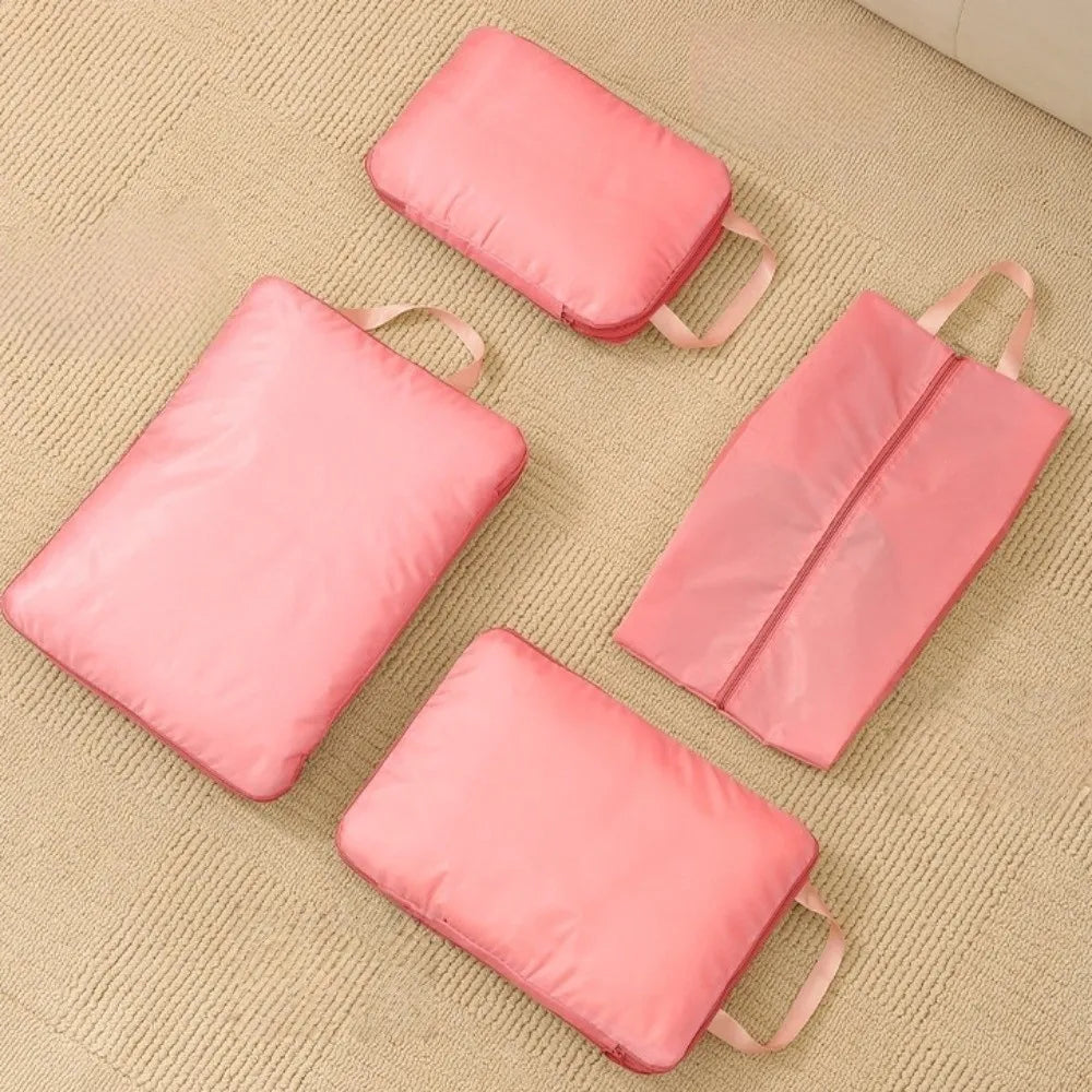4pcs/set Large Capacity Luggage Compartment Packing Bag Multifunctional Lightweight Travel Storage Bag Cloth Separate