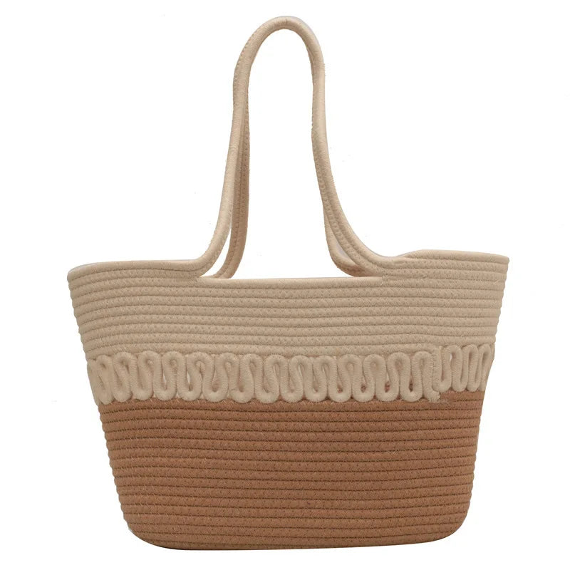 Shoulder Bag Summer Woven Bag Tote Bag Large Capacity Straw Bag for Summer Beach Holidays Women's Beach Bag Flower
