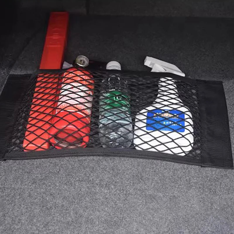 Car Trunk Storage Net Pocket Velcro Car Trunk Supplies Storage Net Car Storage Bag Fixation Artifact
