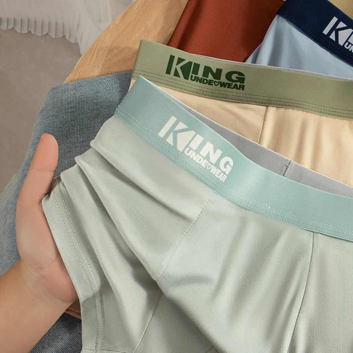 3Pcs Summer Thin Ice Silk Men Boxershorts Graphene Antibacterial Man Underwear Breathable Cool Men's Panties Boxershorts