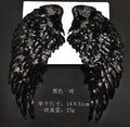1Pair Large Size Gold Silver Applique Wings Embroidery Patch Fabric Sticker Iron On Patch Craft Sewing Repair Embroidered BD383