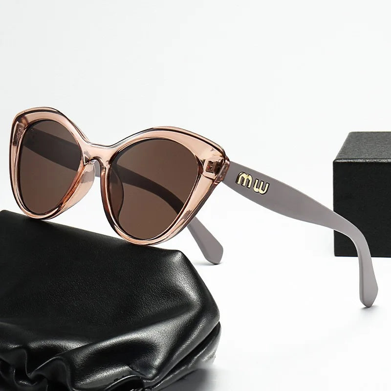 2025 Sexy Women MIU Style New High Quality Oval Metal Frame Sunglasses Luxury Brand Design Outdoor Leisure Fashion Sunglasses