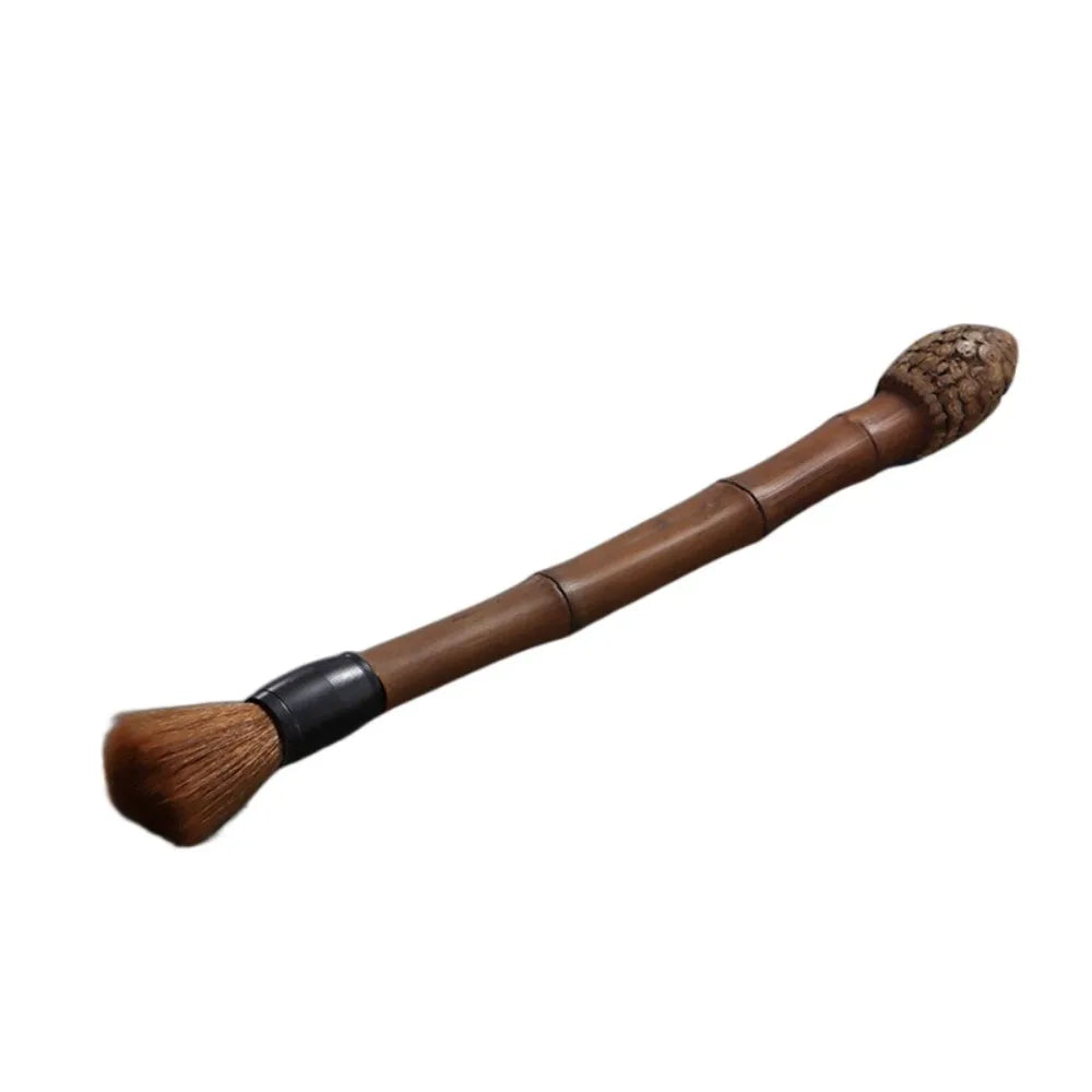 Vintage Carbonized Bamboo Root Teapot Pen Long Handle Easy To Clean Teaware Cleaning Brush Chinese Style Portable Tea Brushes