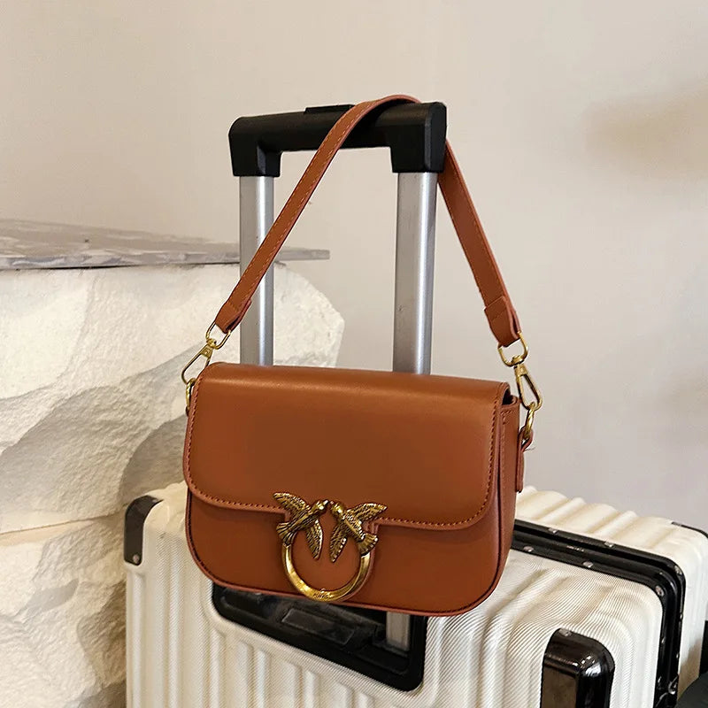 Swallow Bag 2026 New Women's Bag Double Feiyan Fashion Versatile One Shoulder Crossbody Bag Small Square Bag