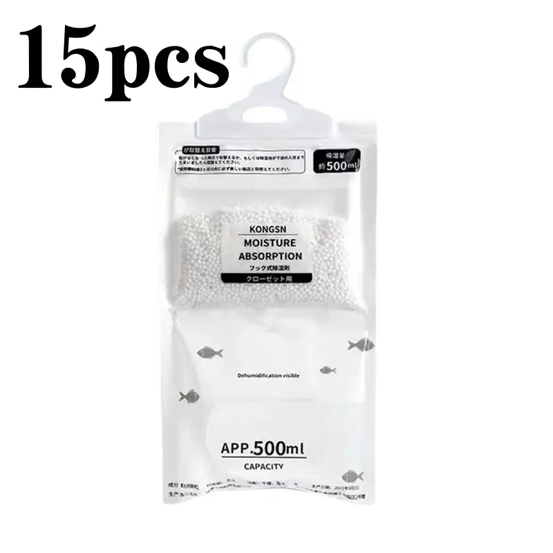 5/10/15Pcs Moisture Absorber Hanging Drying Clothes Dehumidifier Wardrobe Dehumidifier Bag Desiccant Moisture Absorption Bag