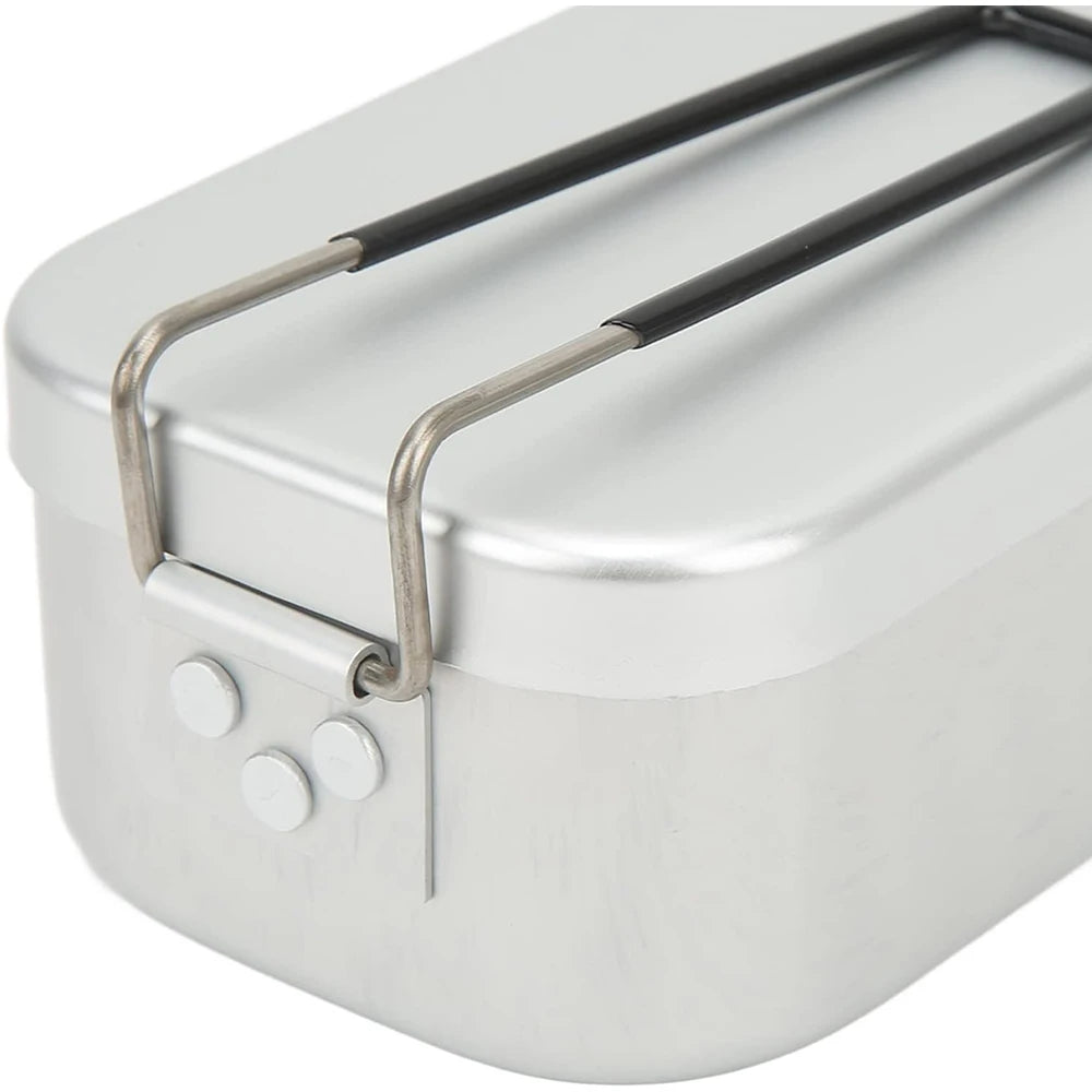 800ML Aluminum Lunch Boxes Outdoor Camping Cookware Tableware Foldable Handles Picnic Box Cooking Food Bento Box For Hiking