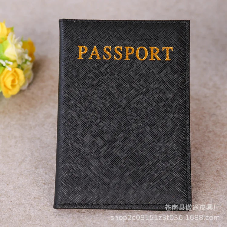 Solid Color Passport Holder Passport Protective Case Document Passport Cover ID Bank Credit Card Holder Travel Accessories